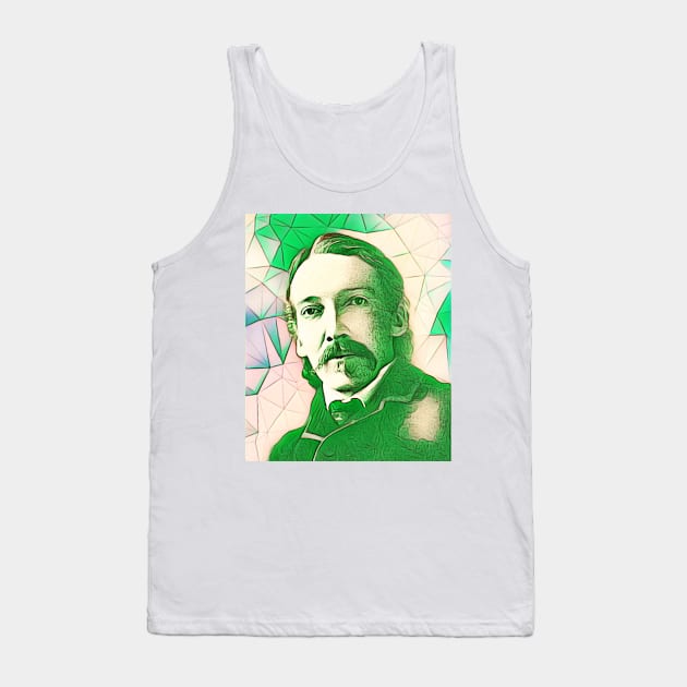 Robert Louis Stevenson Green Portrait | Robert Louis Stevenson Artwork 9 Tank Top by JustLit